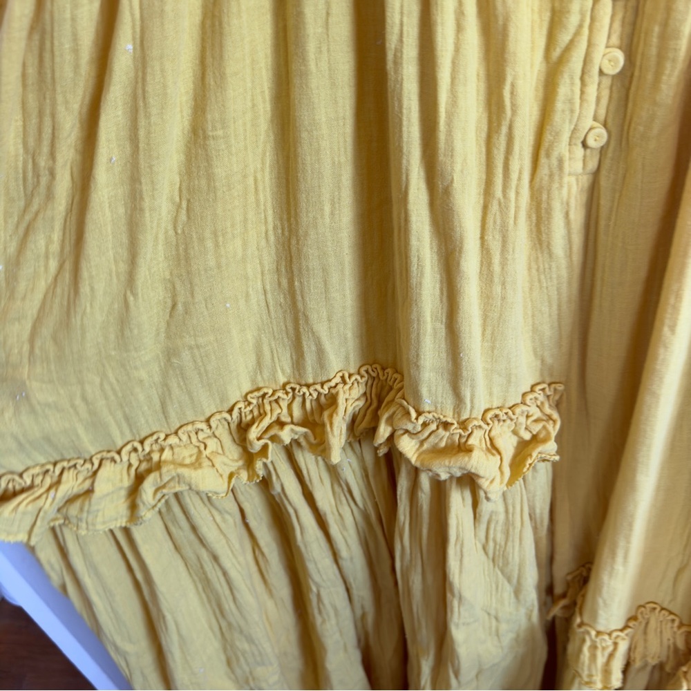 Apiece Apart Lypie Ruffle Tank Yellow Maxi Dress 6 - Picture 5 of 9